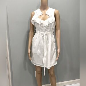 White Ruffled Sleeveless Dress from Very J. Size small